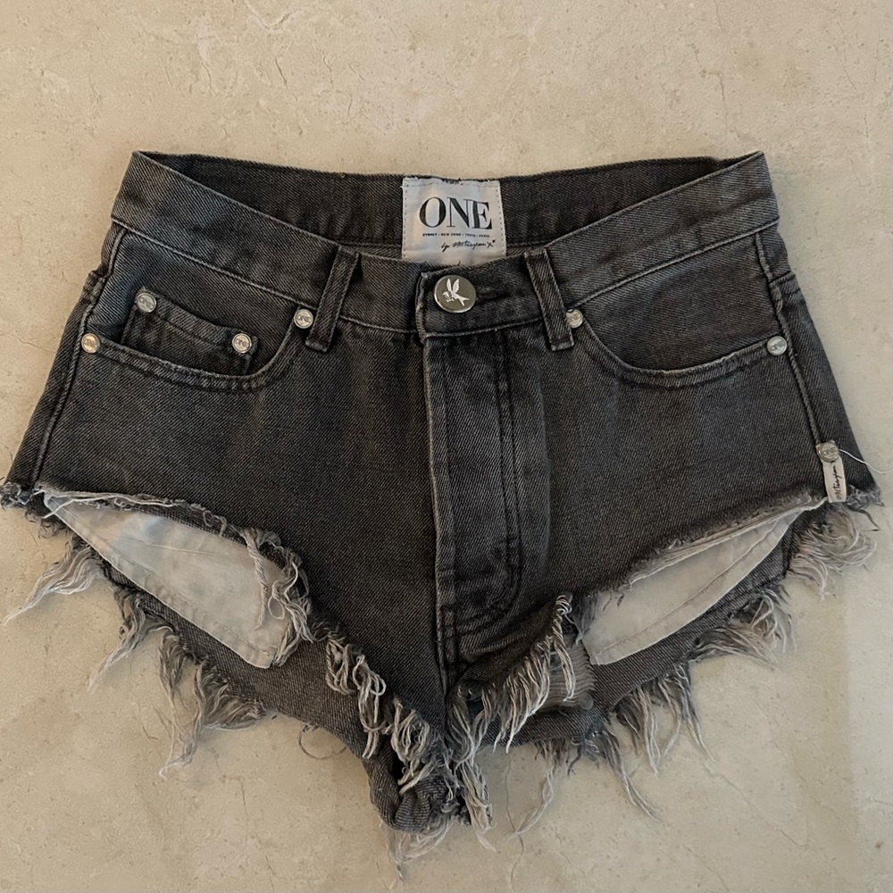 One Teaspoon Rollers Denim Dark Grey Shorts